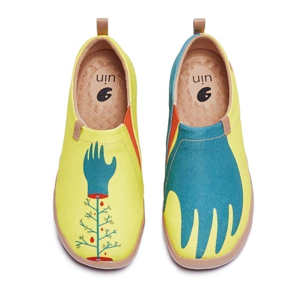 UIN Women's Canvas Slip-On Ladies Travel Shoes (Hands of Nature Toledo)